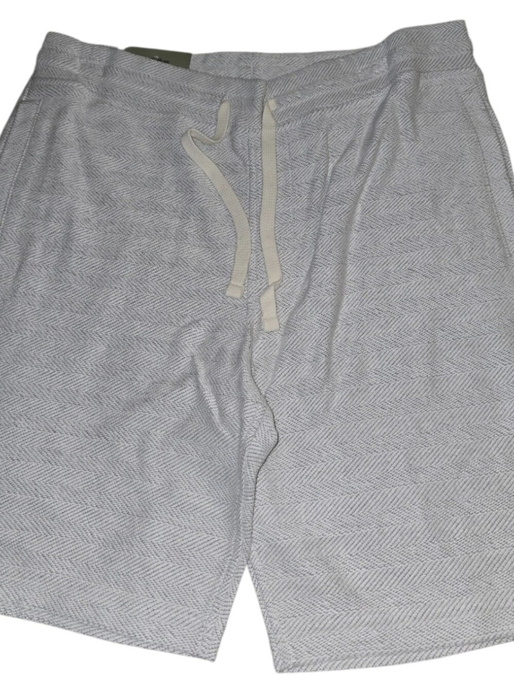 Men's Cream Herringbone Drawstring Shorts